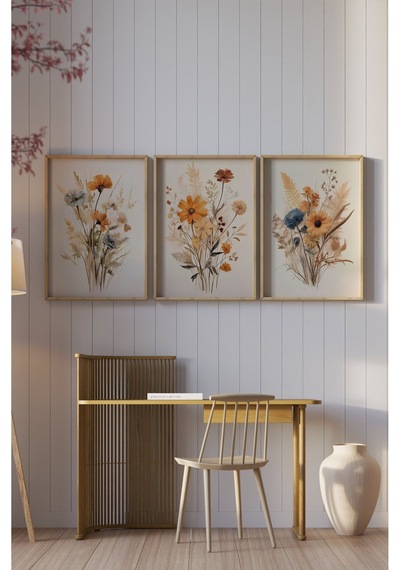 Ahşap Çerçeveli Mdf Tablo Seti Salon Ve Oturma Odası Için Çt3087 42 X 62