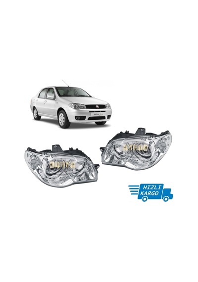 Fiat Albea Sağ Sol Ön Far Lambası Takımı Motorlu 20052009