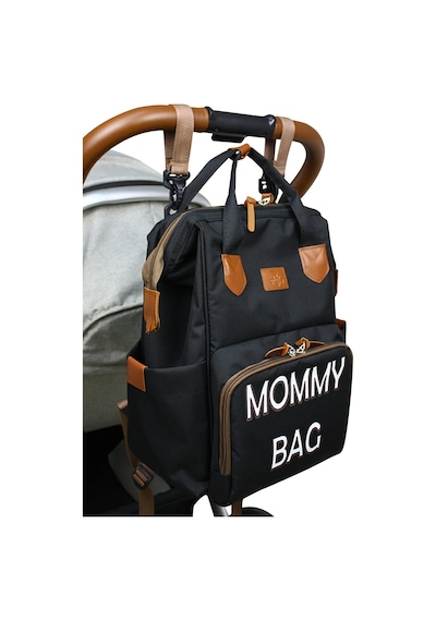 Stylo Doce Mommy Bag Anne Bebek Bakım ve Sırt Çantası Beyaz Baskılı Siyah