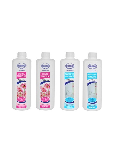 Ersağ Genel Temizleyici 2 x 1 L + Bahar Kokulu Banyo & WC Temizleyici 2 x 1 L