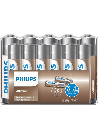 Lr036a16f/10 Alkalin Aa X10 + Aaa X6 Folyo Paket 16 Lı Folyo Paket