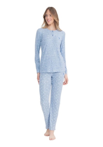 U.S. Polo Assn. U.s. Polo Assn. 17099 Kadın Mavi Uzun Kollu Yuvarlak Yaka Patlı Pijama Takım U.S. Polo Assn. U.s. Polo Assn. 17099 Kadın Mavi Uzun Kollu Yuvarlak Yaka Patlı Pijama Takım
