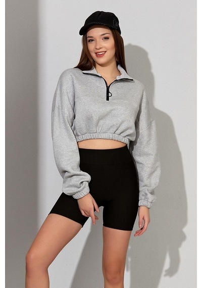 Alexander Gardi Alexandergardı Kadın Fermuarlı Crop Sweatshirt (B22-11000)