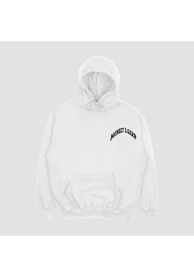 Unisex Beyaz Garp Baskılı Hoodie Oversize Kapşonlu Sweatshirt Beyaz