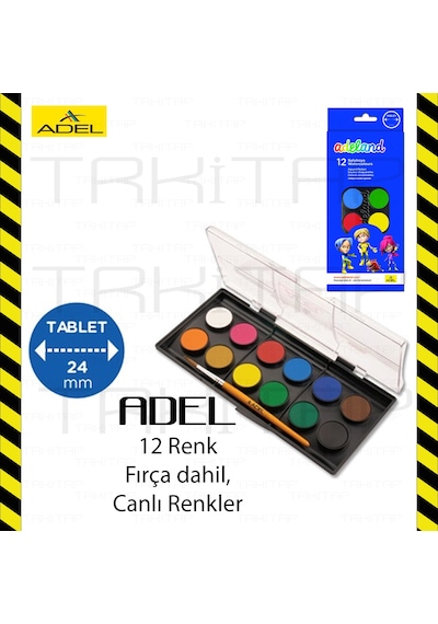 Adeland 12 Renk Sulu Boya Fırça 12 Li