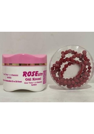 Rosecity Aloevera Gül Kremi 275 ML + Gül Kokulu Kırmızı Tesbih