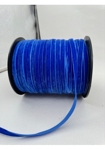 Paşateks- 1 Cm Düz Kadife-5 Metre-çi Mavi