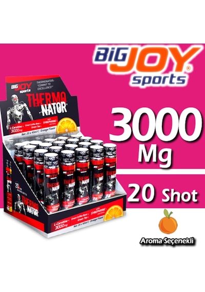 Bigjoy Sports Thermonator Karnitin 20 Shot 3000 Mg L-Carnitine-Portakal Aromalı