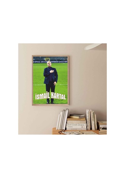 Poster Salı Lacivert İsmail Kartal Ahşap Çerçeveli Futbol Tablo Çok Renkli - 888917261 Çok Renkli