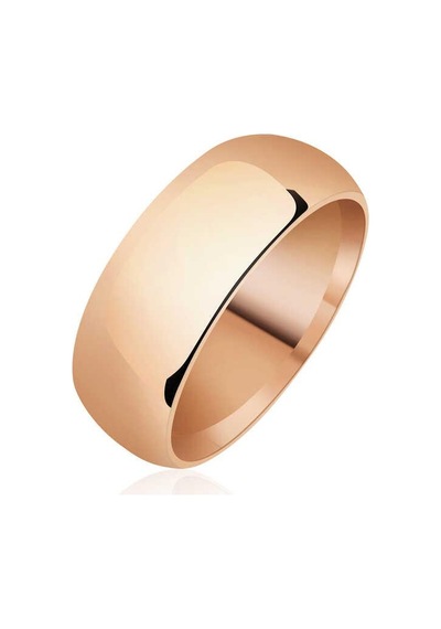 8 Mm Düz Bombeli Rose Gümüş Alyans Gümüş
