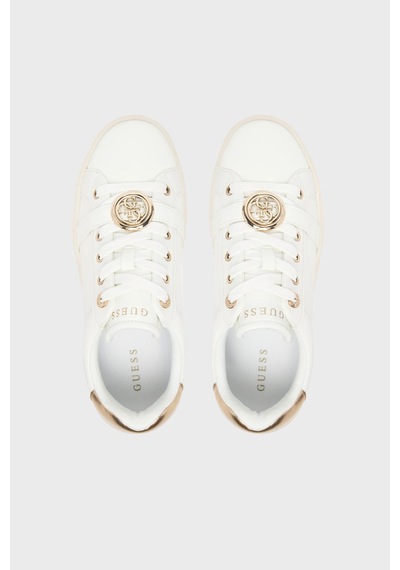 Guess Erizo Logolu Deri Sneaker Ayakkabı Flfezolea12 Kadın Ayakkabı Flfezo Lea12 Whıpl Beyaz-gold