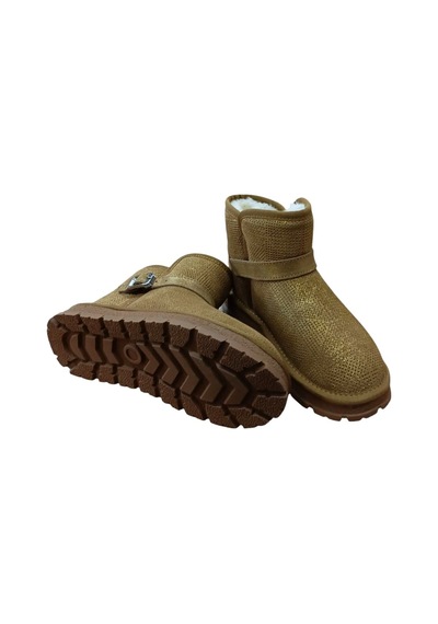 Guja 25k432 Kadın Simli Toka Detaylı Slim - On Peluşlu Bot Camel Siyah