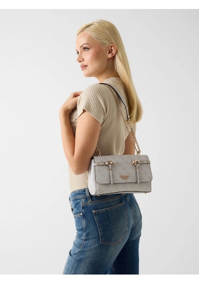 Guess Leona Logolu Dönüştürülebilir Kapaklı Çapraz Askılı Kadın Mavi Omuz Çantası Hwsg9917210-bnn Mavi