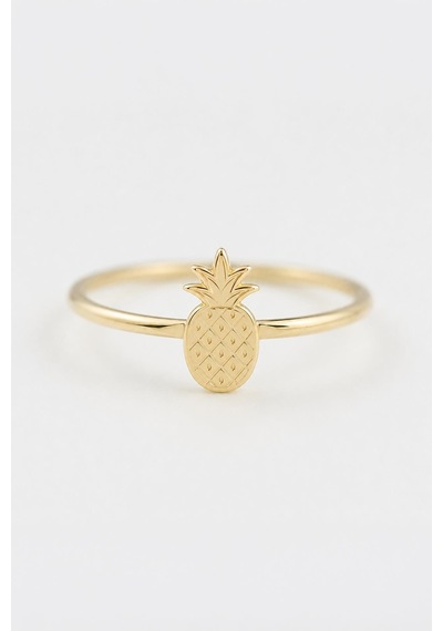 14 Ayar Altın Ananas Yüzük Sarı Altın