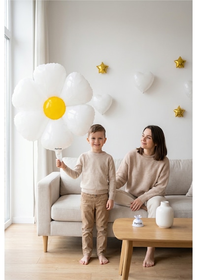 Papatya Folyo Balon 40x50 Cm Bahar Yaz Çiçek Temalı Doğum Günü Parti Süsü Çok Renkli