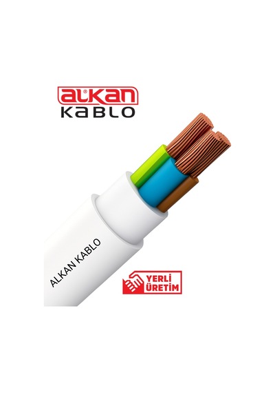 3x1,5 Mm² Beyaz Kablo %100 Bakır 5 Metre