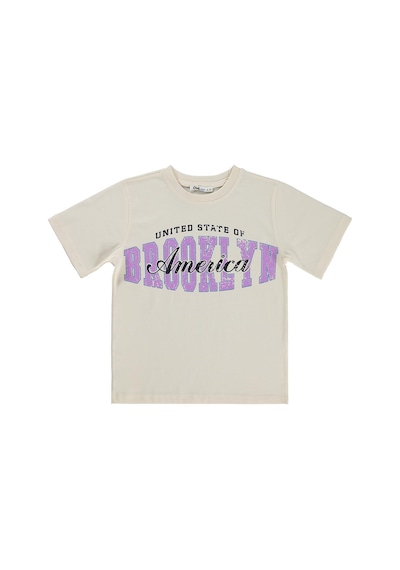 Civil Boys Brooklyn Baskılı 10-13 Yaş Tişört - Ekru