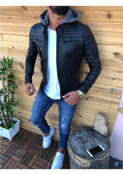 Oliggopol Erkek Deri Mont Ceket Beckham Model 2019 New Season.Vol.29 Siyah