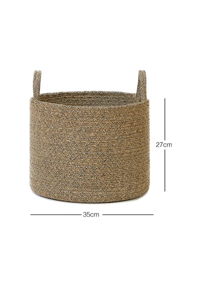 Ocean Home Textile Siyah Kırçıllı Jüt Halat Sepet 35 x 27 cm
