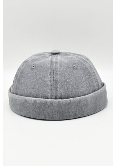 Külah Vintage Retro Eskitme Pamuk Cap Docker Şapka - Gri