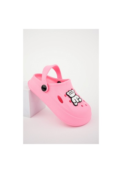 N Moda Unisex Çocuk Figürlü Sticker Sandalet-terlik Pembe