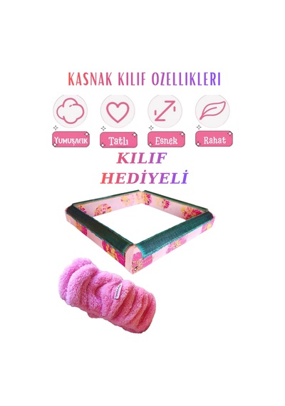Pembe Çiçekli 35x35 Cm Sihirli Punch Panç Kasnak Kılıf Hediyeli Telli/iğneli Ahşap Nakış Kasnak