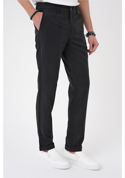 Efor Comfort Beli Lastikli Rayon Karışımlı Siyah Jogger Pantolon P 1194 Siyah
