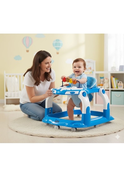 Kornalı Oyuncaklı Mama Tablalı Zıp Zıp Hoppala Yürüteç & Örümcek & İlk Adım