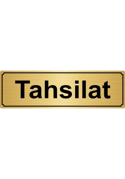 Tahsilat Yönlendirme Levhası 10Cmx20Cm Altın Renk Metal