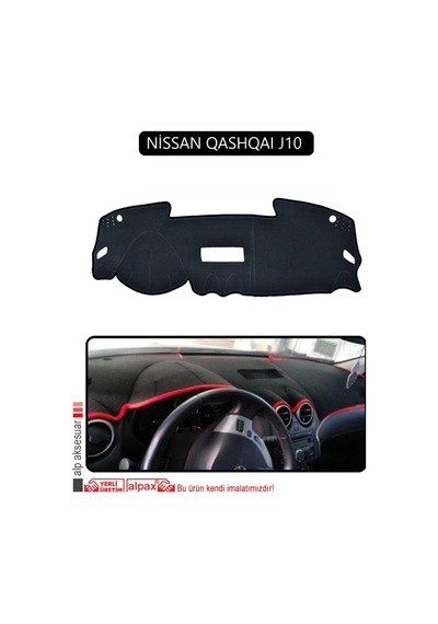 Nissan Qashqaı J10 Torpido Koruma Halısı Siyah Kenar