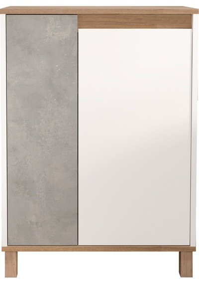 Nord Çok Amaçlı Dolap Mutfak Kiler Erzak Banyo Dolabı 97cm Sepet-beyaz-taş Nd16-sw Beyaz - Gri