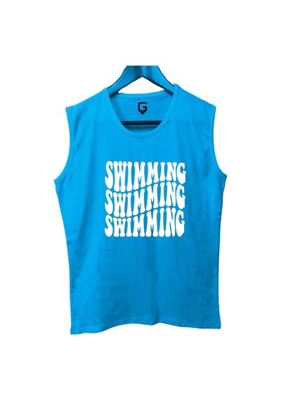 Top Glory Swimming Yüzme Baskılı Kolsuz Sporcu T-shirt Tank Top Sporcu Fitness Atlet