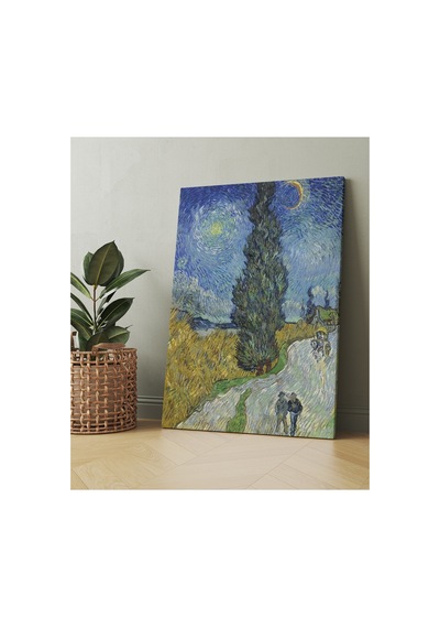 Vincent Van Gogh Selvili Ve Yıldızlı Yol Road With Cypress And Star 8 Farklı Ölçü