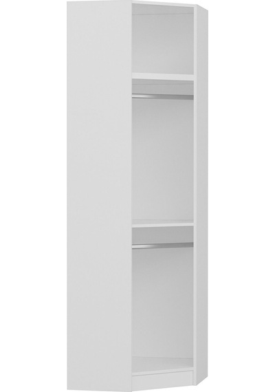 Minar Kale 1 Kapaklı Köşe Dolap Beyaz Mebran Panjur + Yüklük 210cm Beyaz