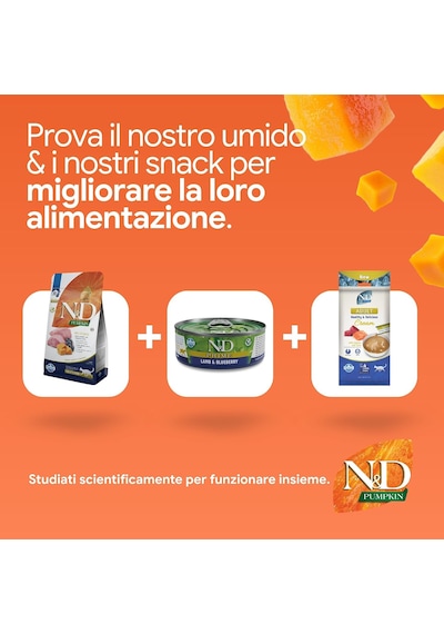 N&d Pumpkin Kuru Kedi Maması, Tahılsız, Kuzu Ve Yabanmersinli, Kısırlaştırılmış, Yetişkin, 1.5 Kg