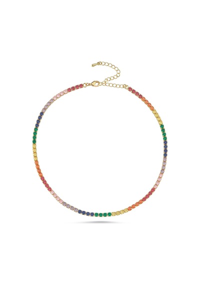 3mm Gold Renkli Choker Beyaz