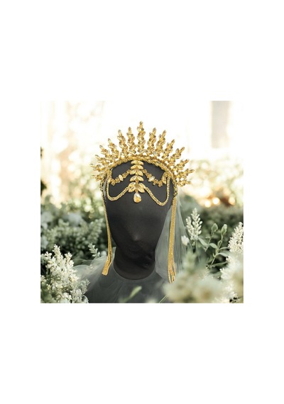 Alınlıklı Taç Büyük Gelin,kına,nişan,söz,after,bride,party Taç Sarı - 694987365 Sarı