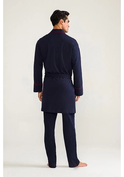 Moda Dua D's Damat 03000 5'li Robdöşambr Erkek Damat Pijama Seti Lacivert