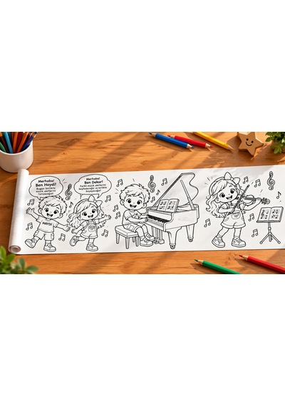 Haydi Dekor Haydi Dekor Müzik Aletlerini Boyuyorum Boyama Rulosu 30 Cm X 4 Metre Haydi & Dekor Eğitici Müzik Aletleri Boyama