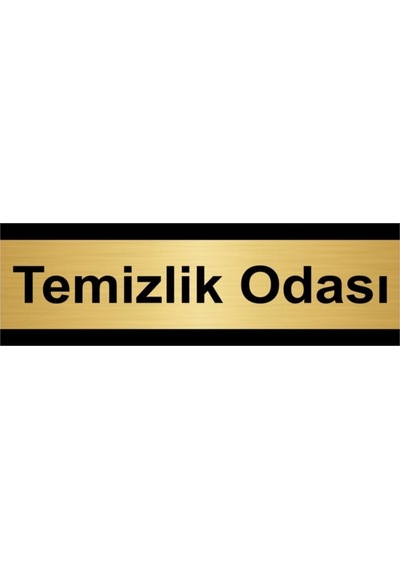 Temizlik Odası 5x20cm Altın Renk Metal Yönlendirme Levhası