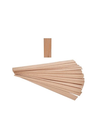 Ahşap Mum Fitili - 60 Adet, 15 Cm Boy, 15 Mm En