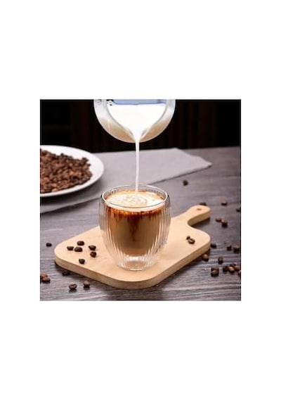 Çift Cidarlı Cam, Kahve, Latte, Espresso, Meşrubat, Su Bardağı, 250 Ml, Su Bardak, 1 Adet, 12321 Açık Kırmızı