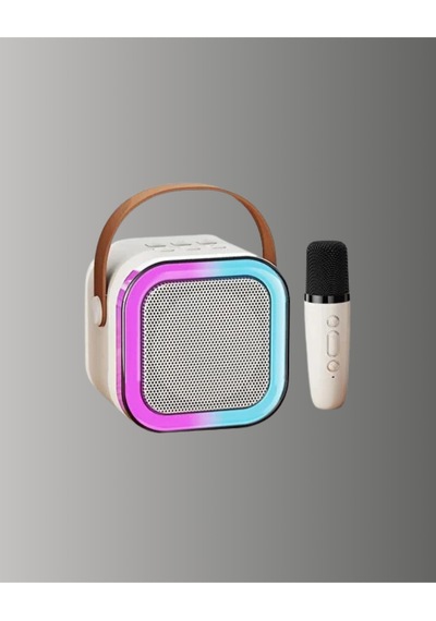 Kablosuz Karaoke Mikrofon Hoparlör Seti Güçlü Ses Çıkışı -