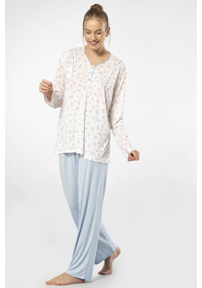 Empirme Patlı Battal Uzun Kollu Pijama Takım 001
