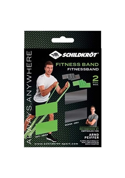 Schildkröt Fitnessbänder 2er Set, Latexfrei, Grün-anthrazit, İn 4-farb Karton