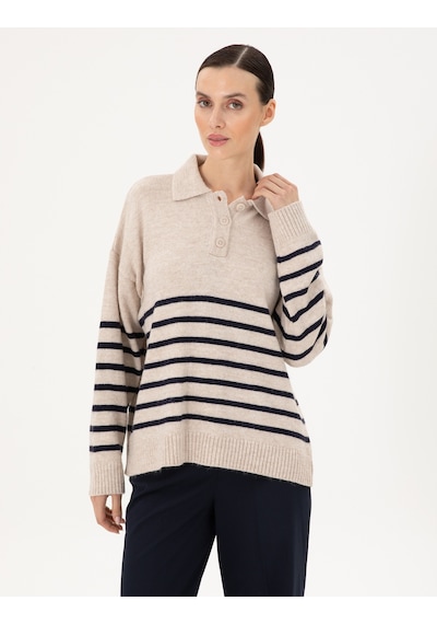 Pierre Cardin Kadın Ekru Kazak /triko 50300147-vr019 Ekru