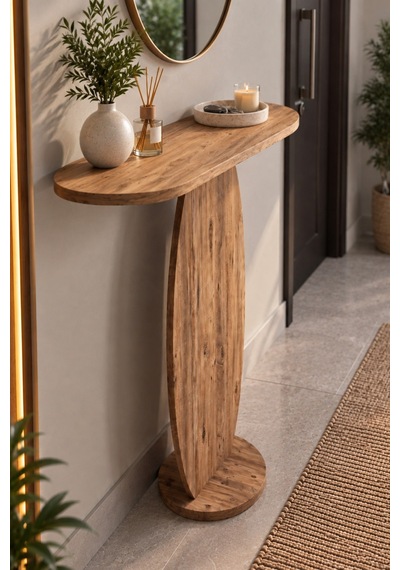 Sulorahome Modern Oval Dresuar Ve Antre Konsolu Ahşap