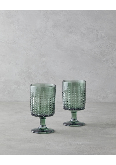 English Home Plantopia Cam 2'li Kadeh 370 Ml Yeşil