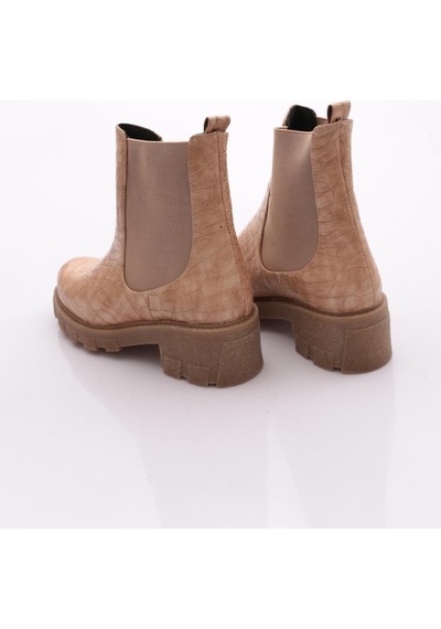 Dgn Md102-22k Kadin Strech Detayli Topuklu Bot Nude Kroko