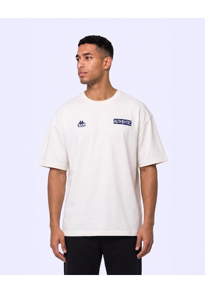Kappa Authentic Oyster Tur Erkek Beyaz Oversize Tişört